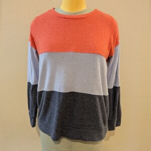 Socialite color block sweater, size M